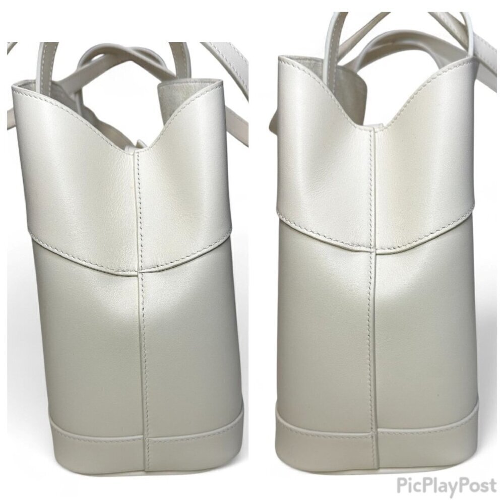 SALVATORE FERRAGAMO Charming Small Leather Tote, Mascarpone, NWT - Picture 11 of 16